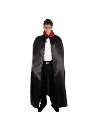 CAPE SATIN NOIR COL ROUGE  152CM