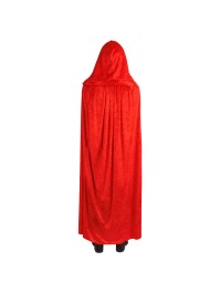 CAPE CAPUCHE VELOURS ROUGE LUXE 172CM