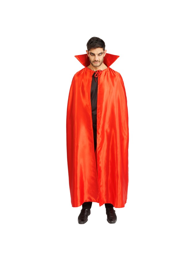 RED SATIN CAPE WITH RED COLLAR 163CM 