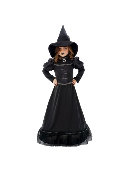 BLACK WITCH WITH HAT 2 PIECES 152CM