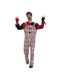 CLOWN STRIPED JUMPSUIT MAN 2 PIECES M