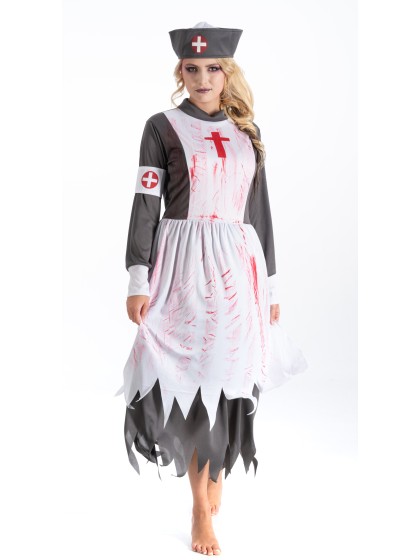 BLOODY NURSE LONG DRESS 3 PIECES M