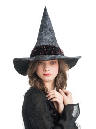 SORCIERE LUCINDA BORDEAUX A SEQUINS AVEC CHAPEAU 2 PIECES 140CM