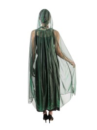 GREEN IRIDESCENT CAPE WITH HOOD ONE SIZE - 120CM