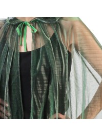 GREEN IRIDESCENT CAPE WITH HOOD ONE SIZE - 120CM