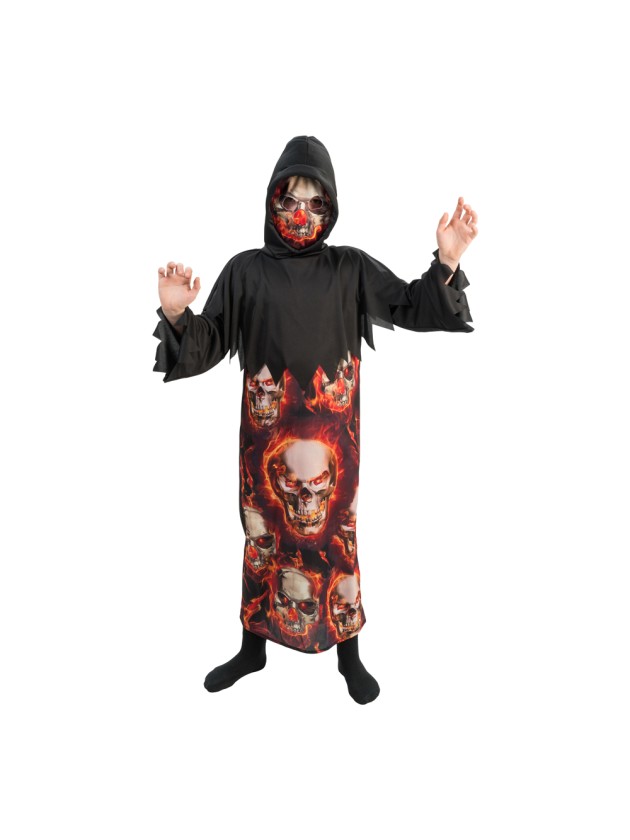 COSTUME FIRE SKULL 2 PIECES TU ENFANT