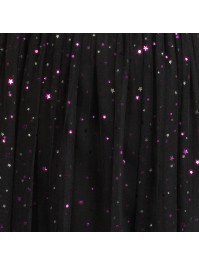 ROCK LANG TÜLL SCHWARZ PAILLETTEN VIOLETT L-XL