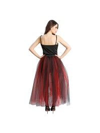 ROCK LANG TÜLL SCHWARZ UND ROT L-XL