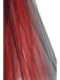 BLACK AND RED LONG TULLE SKIRT S-M
