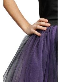 ROCK LANG TÜLL SCHWARZ UND VIOLETT S-M