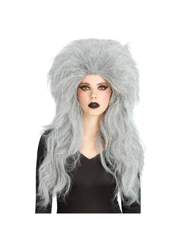 PERÜCKE AUS HEXE HAAR GRAU 65CM