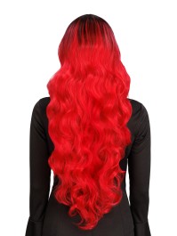 PERRUQUE DE SORCIERE GLAMOUR CHEVEUX ROUGES OMBRE 65CM