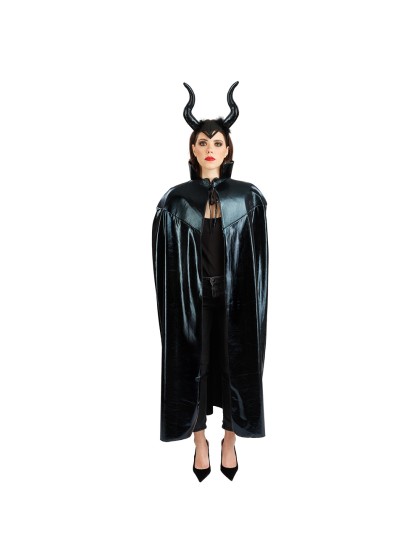 KIT REINE MALEFIQUE - 2 PCS CAPE ET SERRE-TETE TU - CAPE 140CM SERRE-TETE: 30CM X 4CM X 29CM