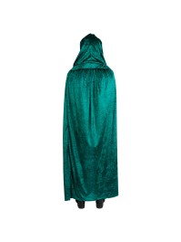 CAPE CAPUCHE VELOURS VERT LUXE 182CM