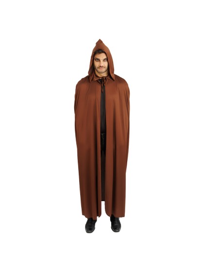 CAPE CAPUCHE TISSU BRUN 190CM