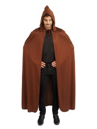 CAPE CAPUCHE TISSU BRUN 190CM