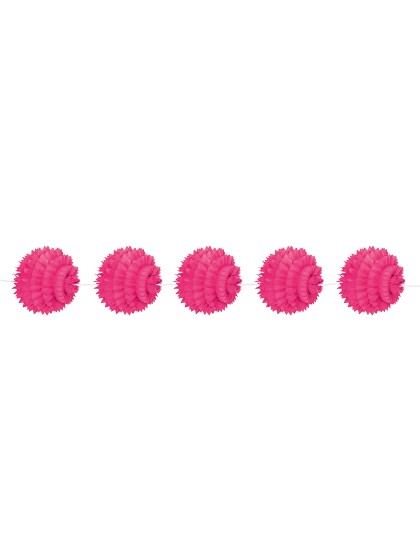 GARLAND 5 SPIKY BALLS FUCHSIA  DIA 10CM /150CM