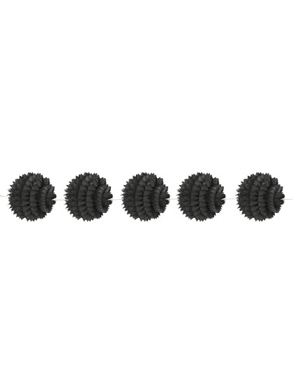 GUIRLANDE/SUSP 5 BOULES ALVEOLEES NOIR DIA 10CM / 150CM