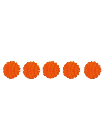 GUIRLANDE/SUSP 5 BOULES ALVEOLEES ORANGE DIA 10CM / 150CM