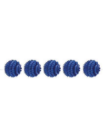 GUIRLANDE/SUSP 5 BOULES ALVEOLEES BLEU DIA 10CM / 150CM