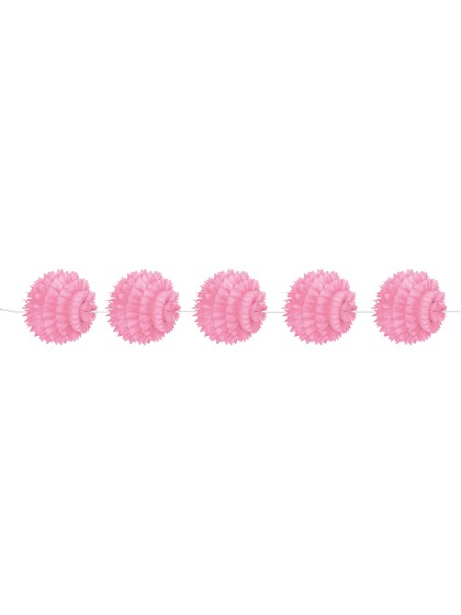GARLAND 5 SPIKY BALLS PASTEL PINK  DIA 10CM /150CM