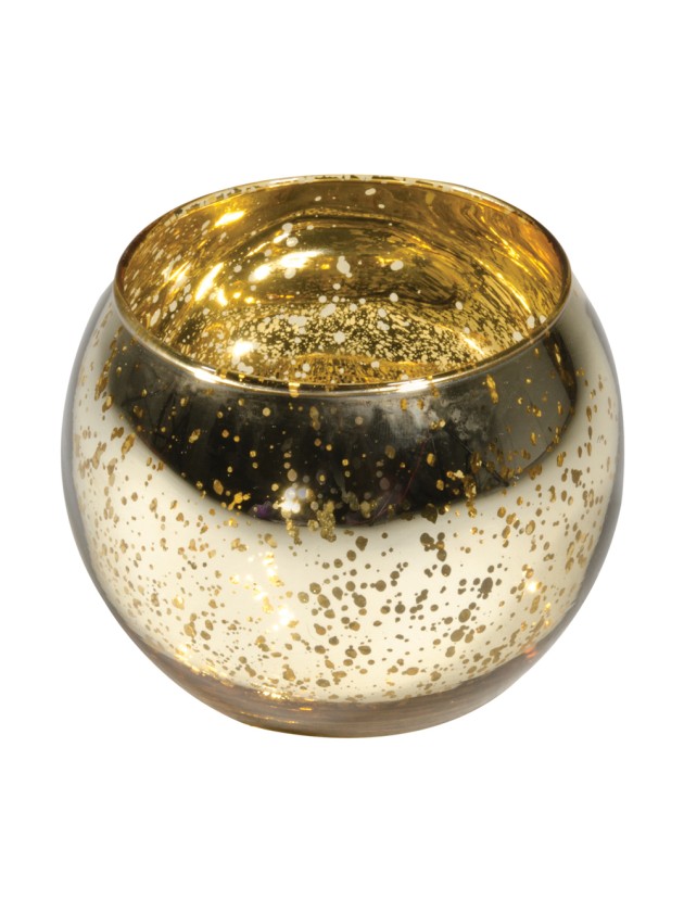 BOUGEOIR BOULE OR METAL 10CM X 8CM