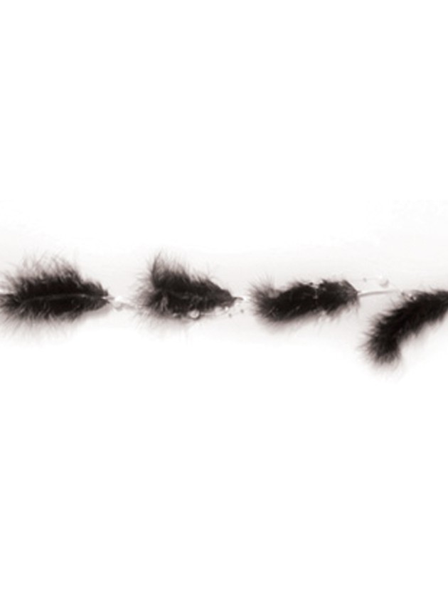GUIRLANDE DE PLUMES  NOIR 135CM