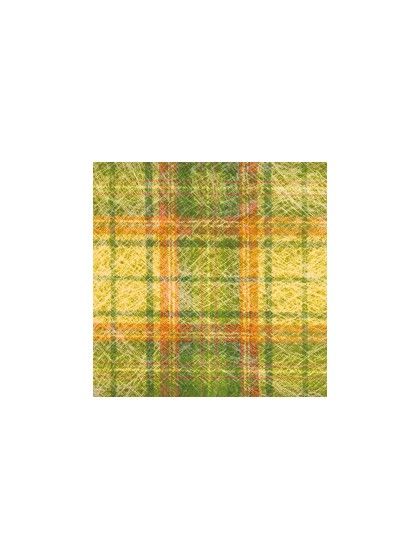 10 SETS TABLE CARRE MADRAS JAUNE 34CM