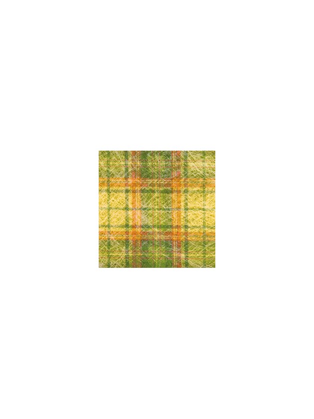 10 SETS TABLE CARRE MADRAS JAUNE 34CM