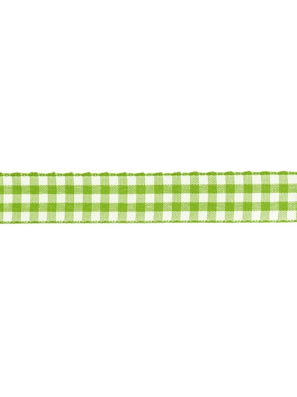 RUBAN VICHY VERT LIME 1.5CM X 2M