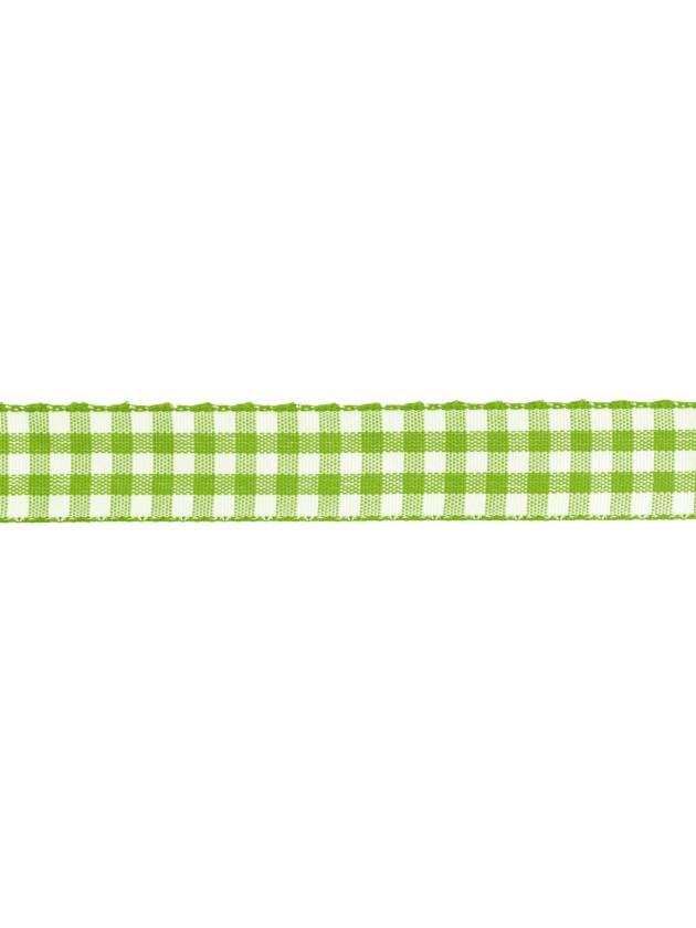RUBAN VICHY VERT LIME 1.5CM X 2M