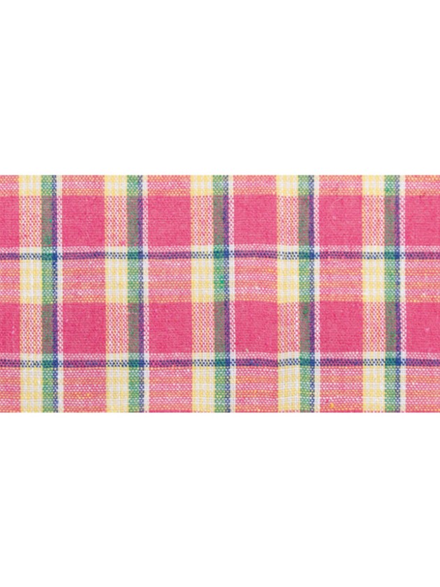 RUBAN DE TABLE LIN MADRAS FUCHSIA 10CM X 5M