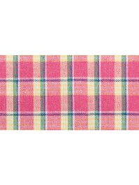 RUBAN DE TABLE LIN MADRAS FUCHSIA 10CM X 5M
