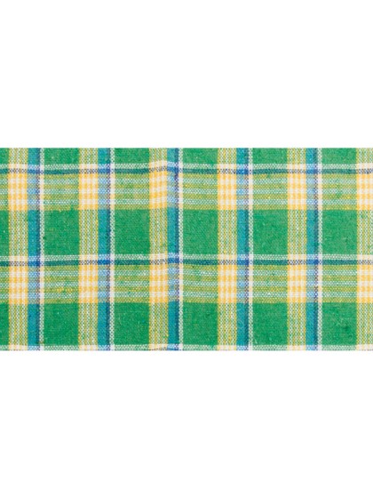 RUBAN DE TABLE LIN MADRAS VERT 10CM X 5M
