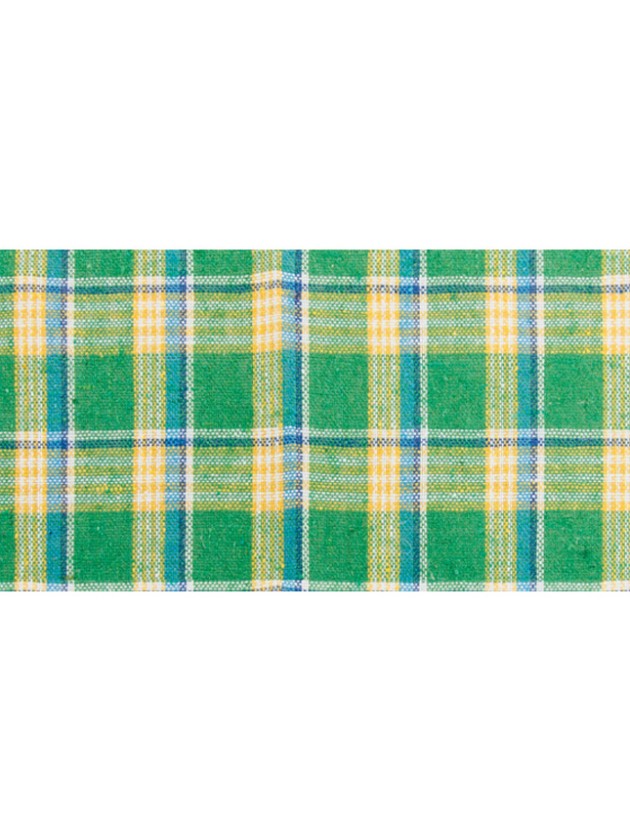 RUBAN DE TABLE LIN MADRAS VERT 10CM X 5M