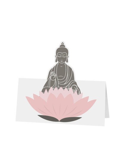 SET 6 TISCHKARTEN BOUDDHA 8CM X 8CM