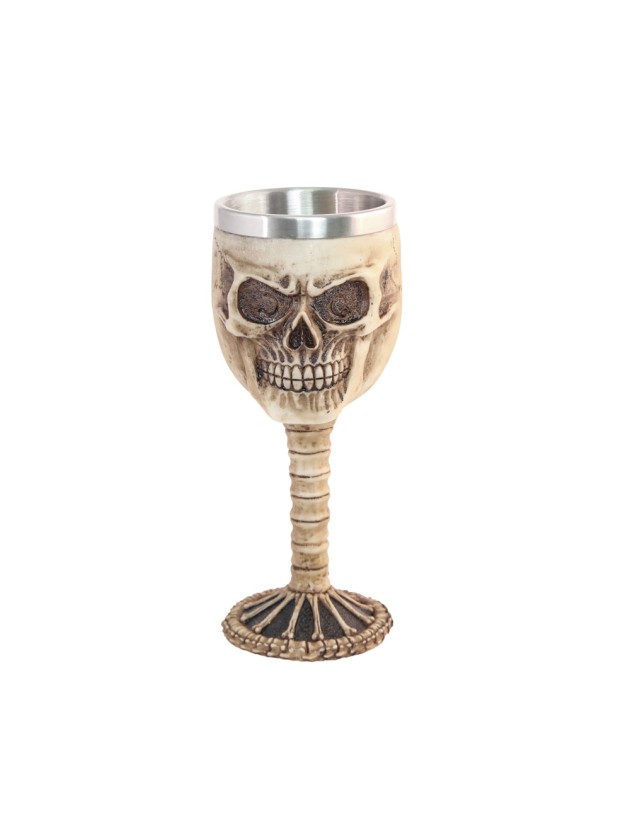 CALICE RESINE TETE DE MORT 7.5CM X 7.5CM X 18.5CM - 200ML