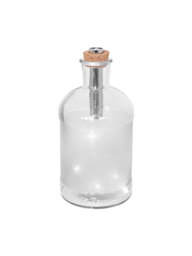 FLASCHE TRANSPARENT 5 LEDs DIA 10.3CM X 22CM