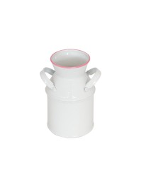 WHITE/PINK MILK POT  DIA 6CM X 10CM