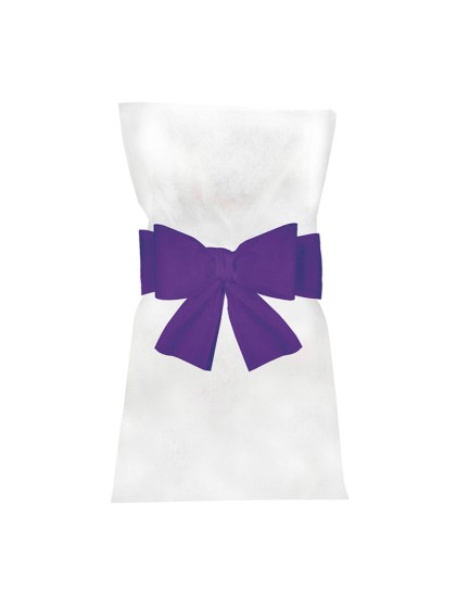 6 NOEUDS POUR HOUSSE DE CHAISE VIOLET 19CM X 3M