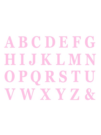 SET 48 ADHESIVE PINK LETTERS 13.5 CM