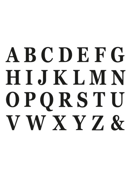 SET 48 ADHESIVE BLACK LETTERS 13.5 CM