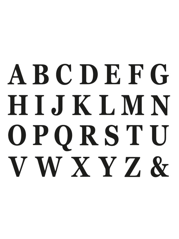 SET 48 ADHESIVE BLACK LETTERS 13.5 CM
