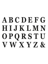 SET 48 ADHESIVE BLACK LETTERS 13.5 CM