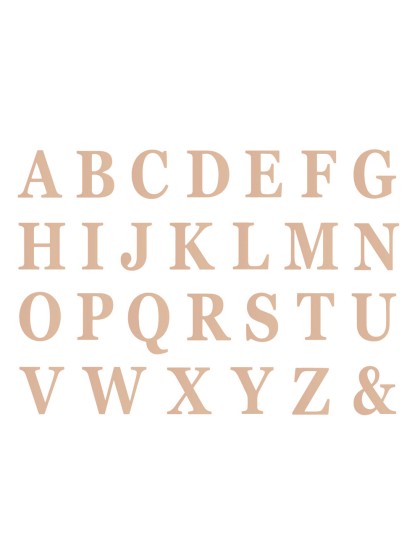 SET 48 ADHESIVE PINK GOLD LETTERS 13.5 CM