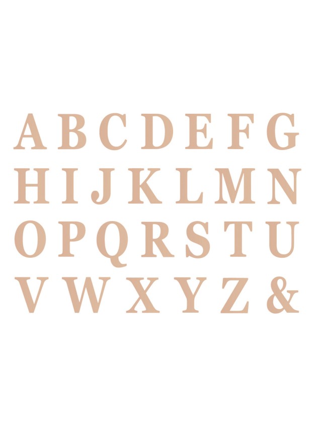 SET AUS 48 BUCHSTABEN  SELBSTKLEBEND GOLD ROSA HOHE 13.5 CM