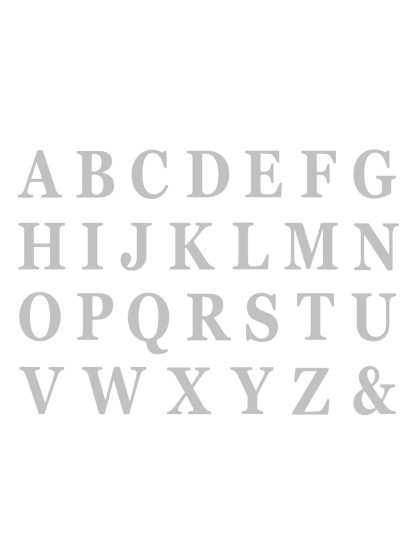 SET AUS 48 BUCHSTABEN  SELBSTKLEBEND SILBER HOHE 13.5 CM