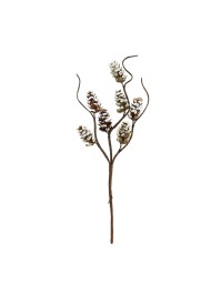 MINI TANNENZAPFENS NATUR SCHNEE AUF STIEL 17CM
