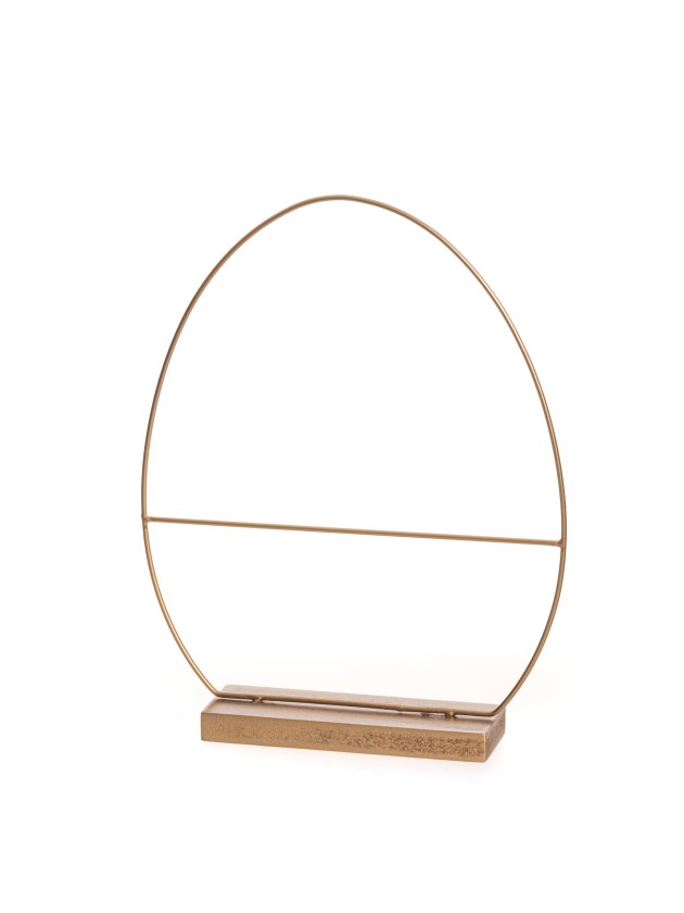 CENTRE DE TABLE METAL FORME OEUF 22CM X 5CM X 28CM