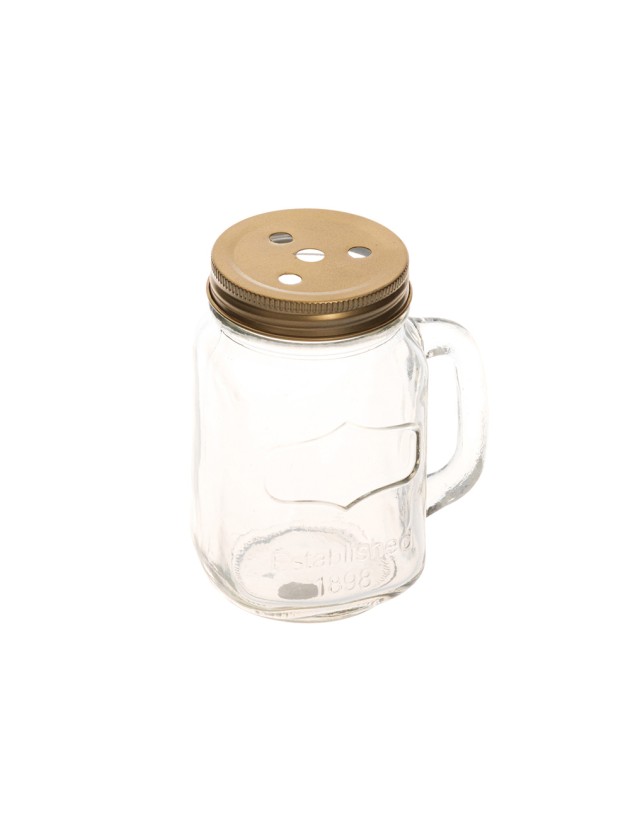 MINI MASON JAR GOLDEN LID W/ HOLES 7.5X5.5X8.5CM 